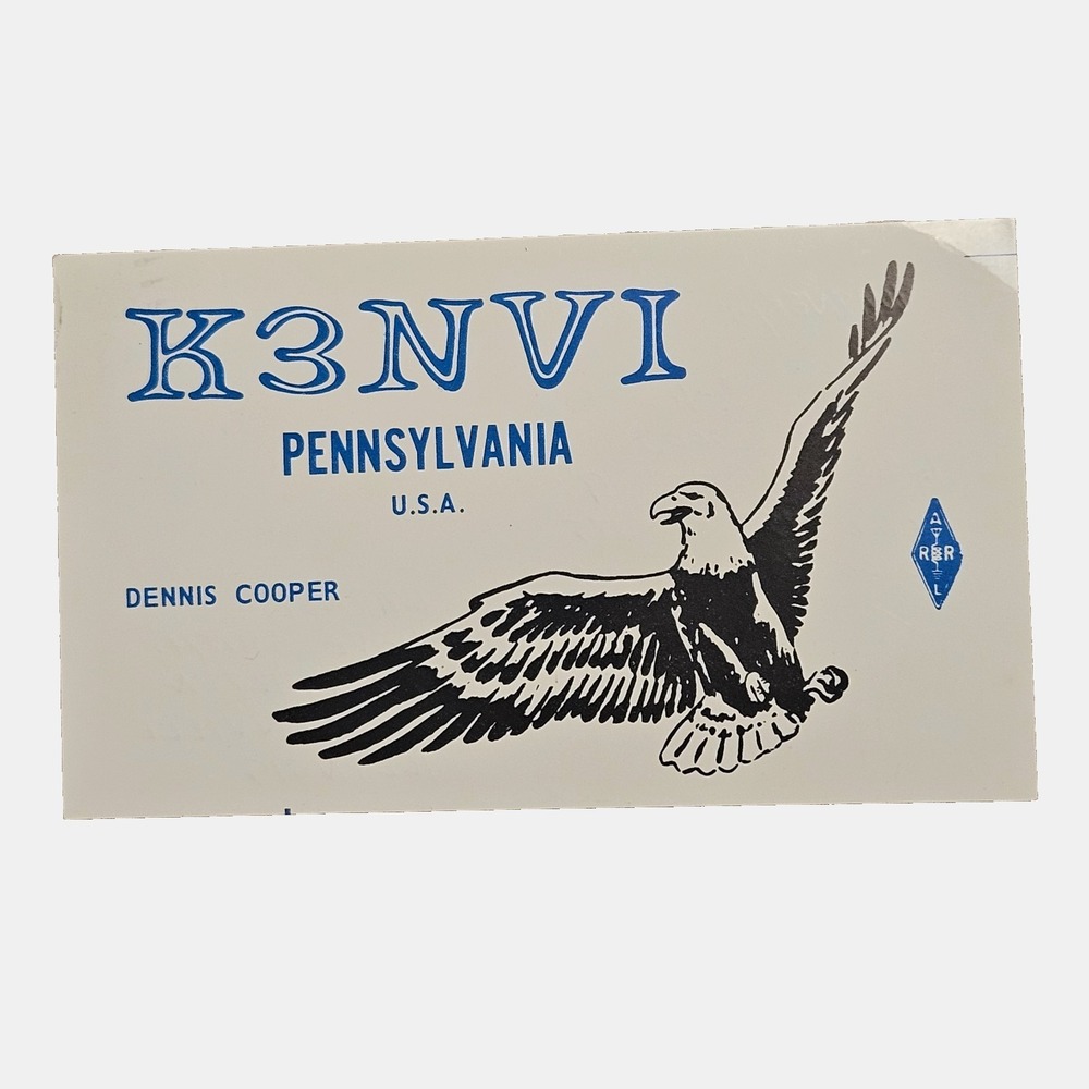1968 K3NVI Pennsylvania Dennis Cooper Ham Amateur Radio QSL Cards‎ Postcard VTG